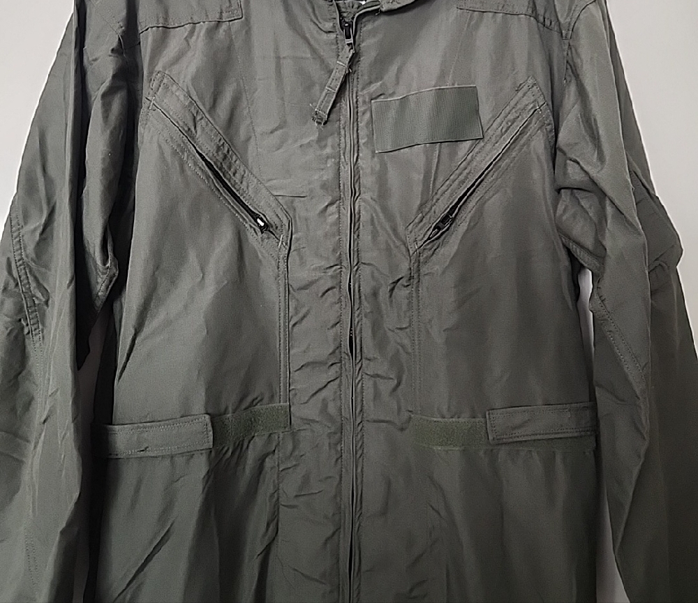 Mens' Military OD Green Coverall Flight Jumpsuit Fire Resistant Size 46R *New* - Picture 3 of 8